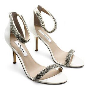 Nina White Evening Sandals